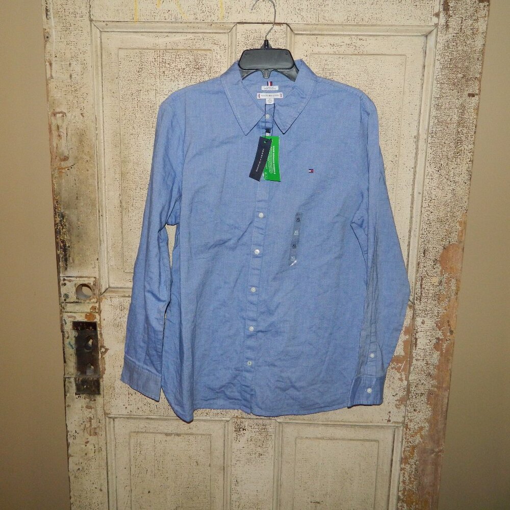 Womens Tommy Hilfiger Fitted Button Front Blouse Sz XL (CC-59)